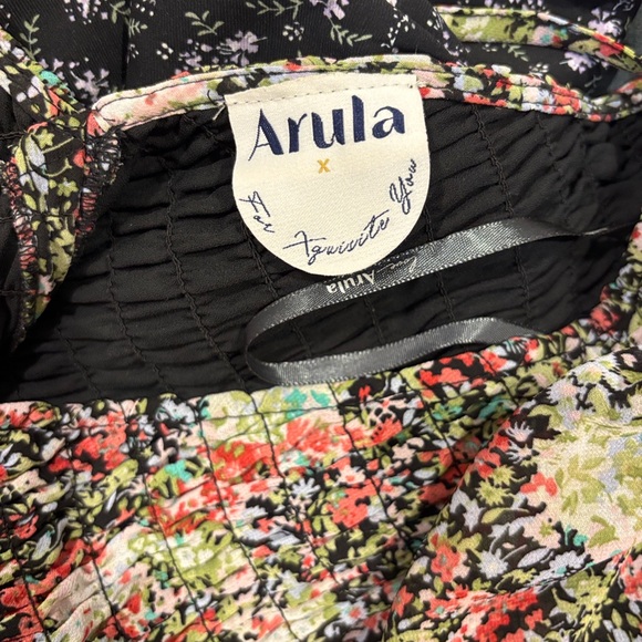 Arula Floral Long Sleeve Dress Open Back Size XL - Picture 4 of 4